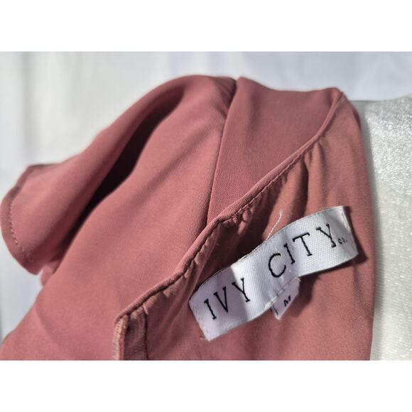 New Ivy City Co Flowy Ruffle Mauve Dress M - Picture 7 of 7
